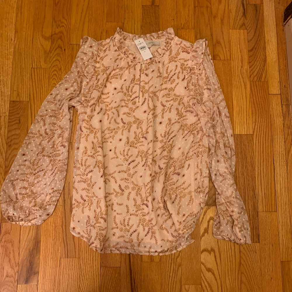 BNWT LOFT Pink Paisley Blouse